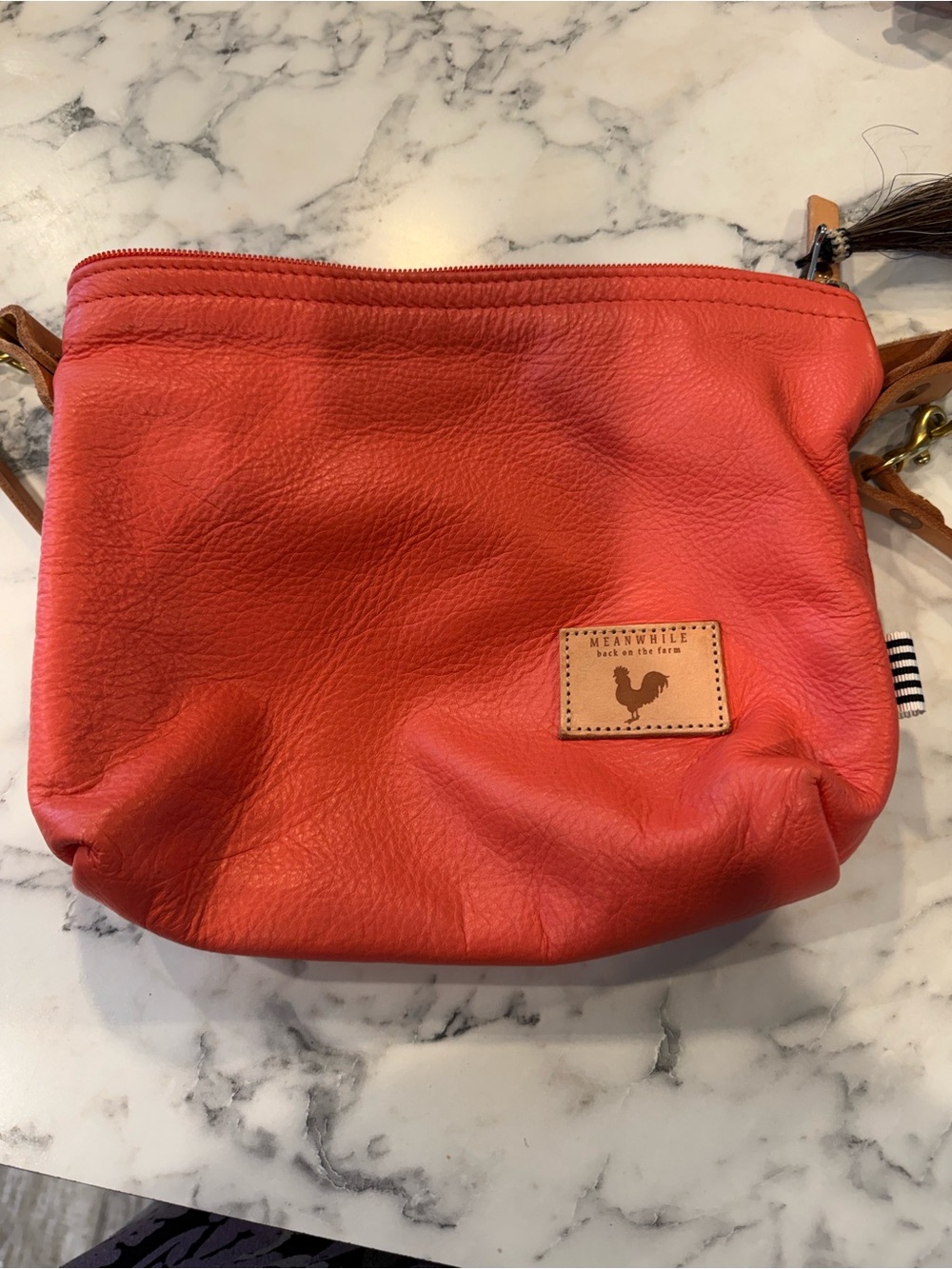 Meanwhile Back On The Farm Leather Crossbody Bag